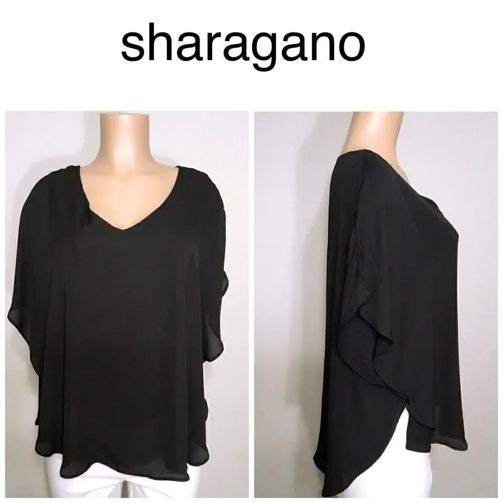 Sharagano black blouse. 